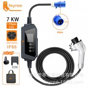 新能源汽车充电桩国标便携式免接地家用7KW32A电动汽车交流